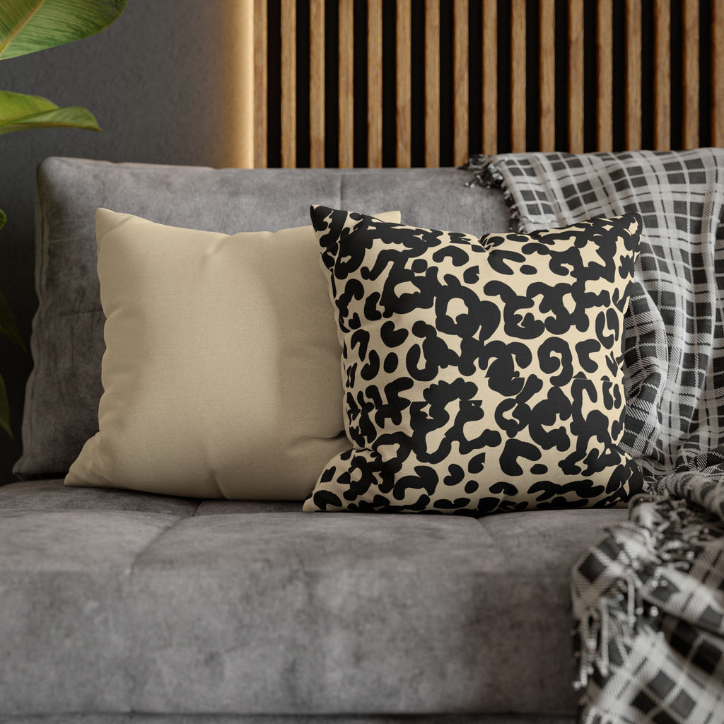 Modern Creamy Black Leopard Stripe Pillowcase