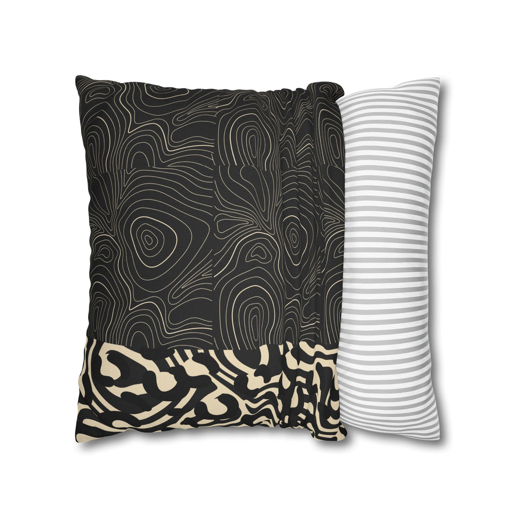 Modern Creamy Black Leopard Stripe Pillowcase