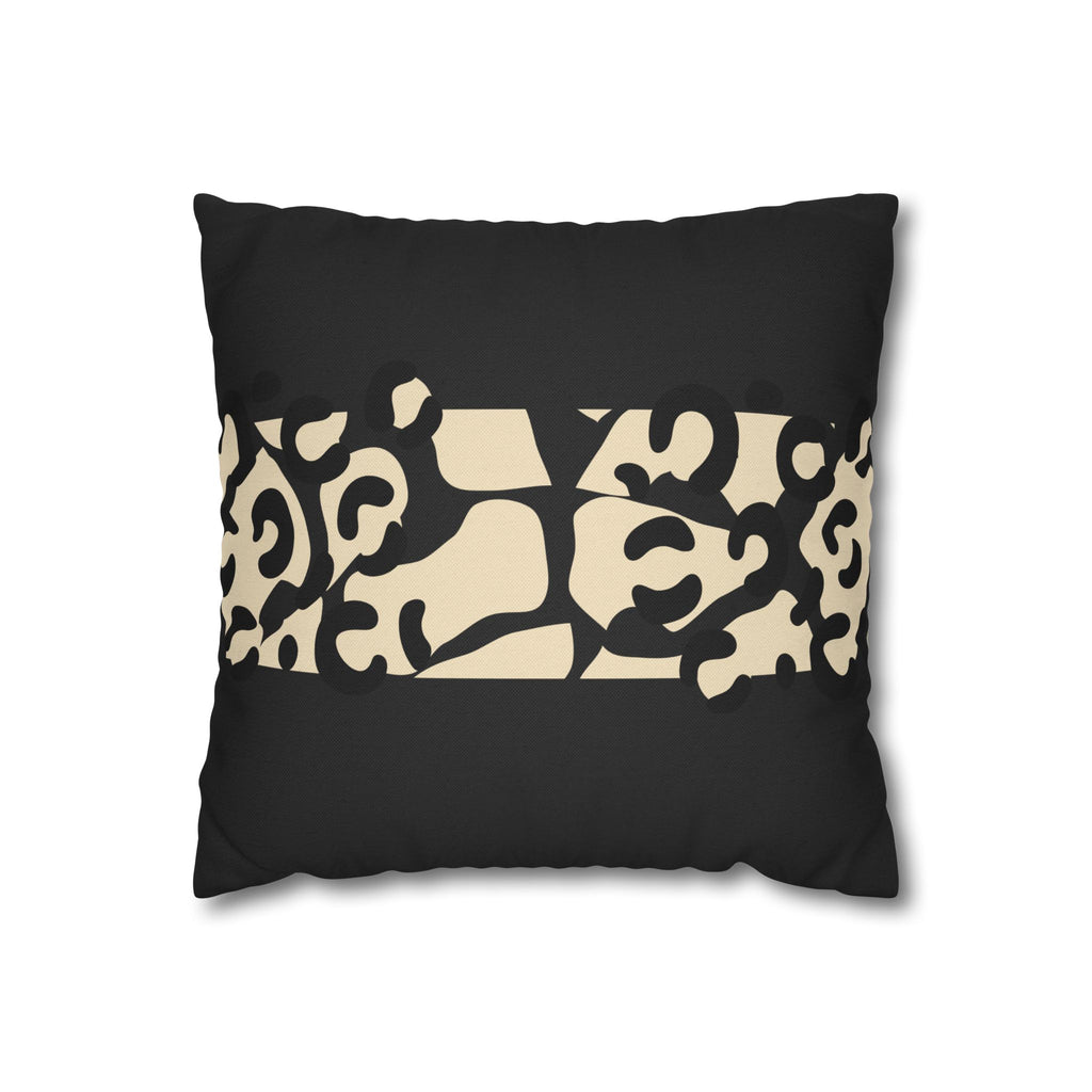 Modern Creamy Black Leopard Stripe Pillowcase