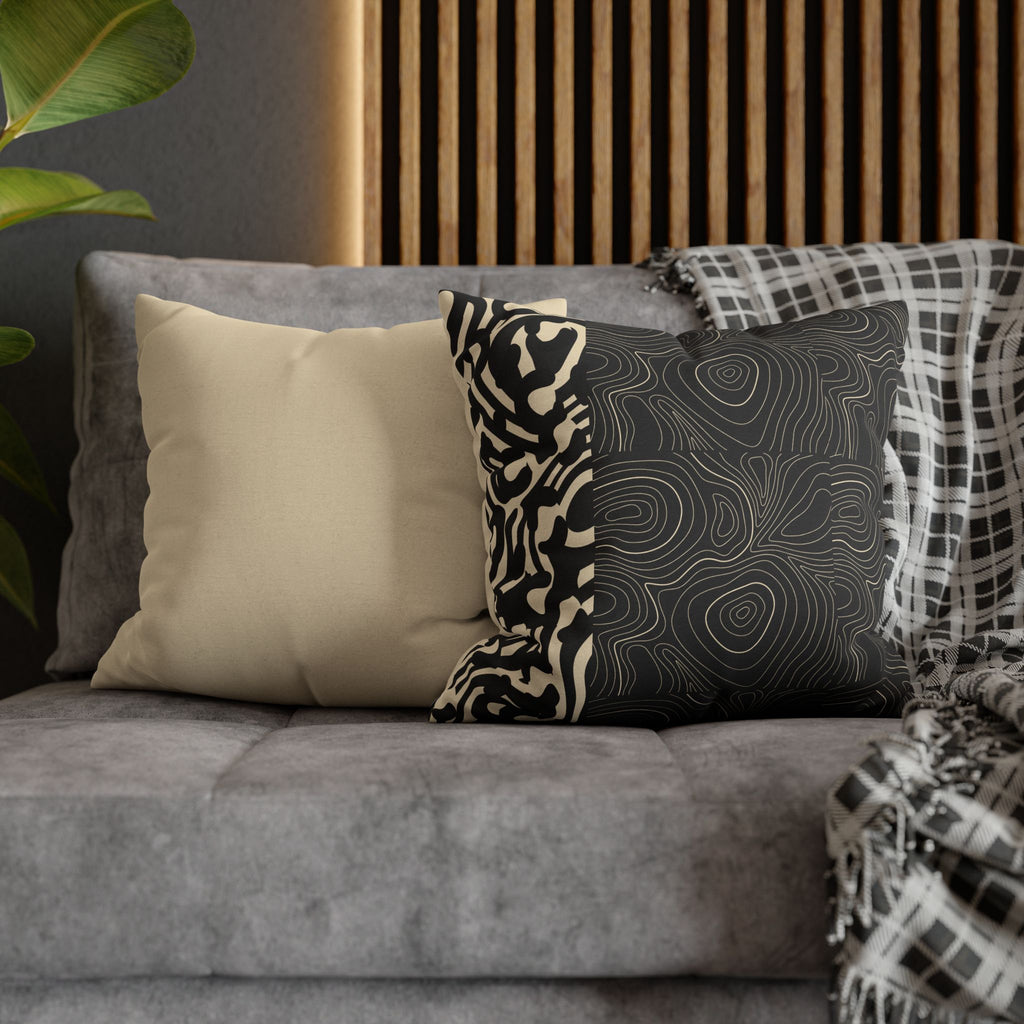 Modern Creamy Black Leopard Stripe Pillowcase