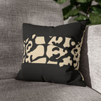 Modern Creamy Black Leopard Stripe Pillowcase
