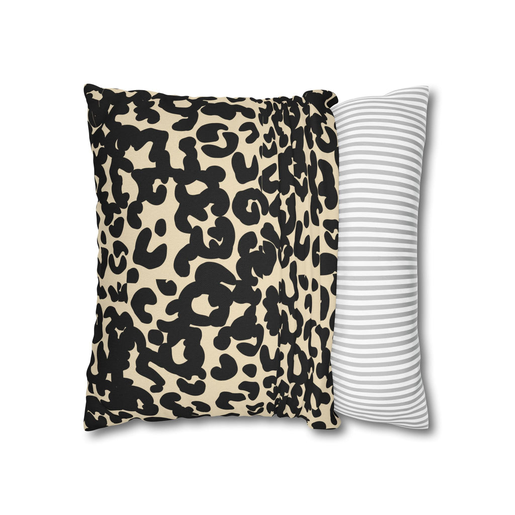 Modern Creamy Black Leopard Stripe Pillowcase