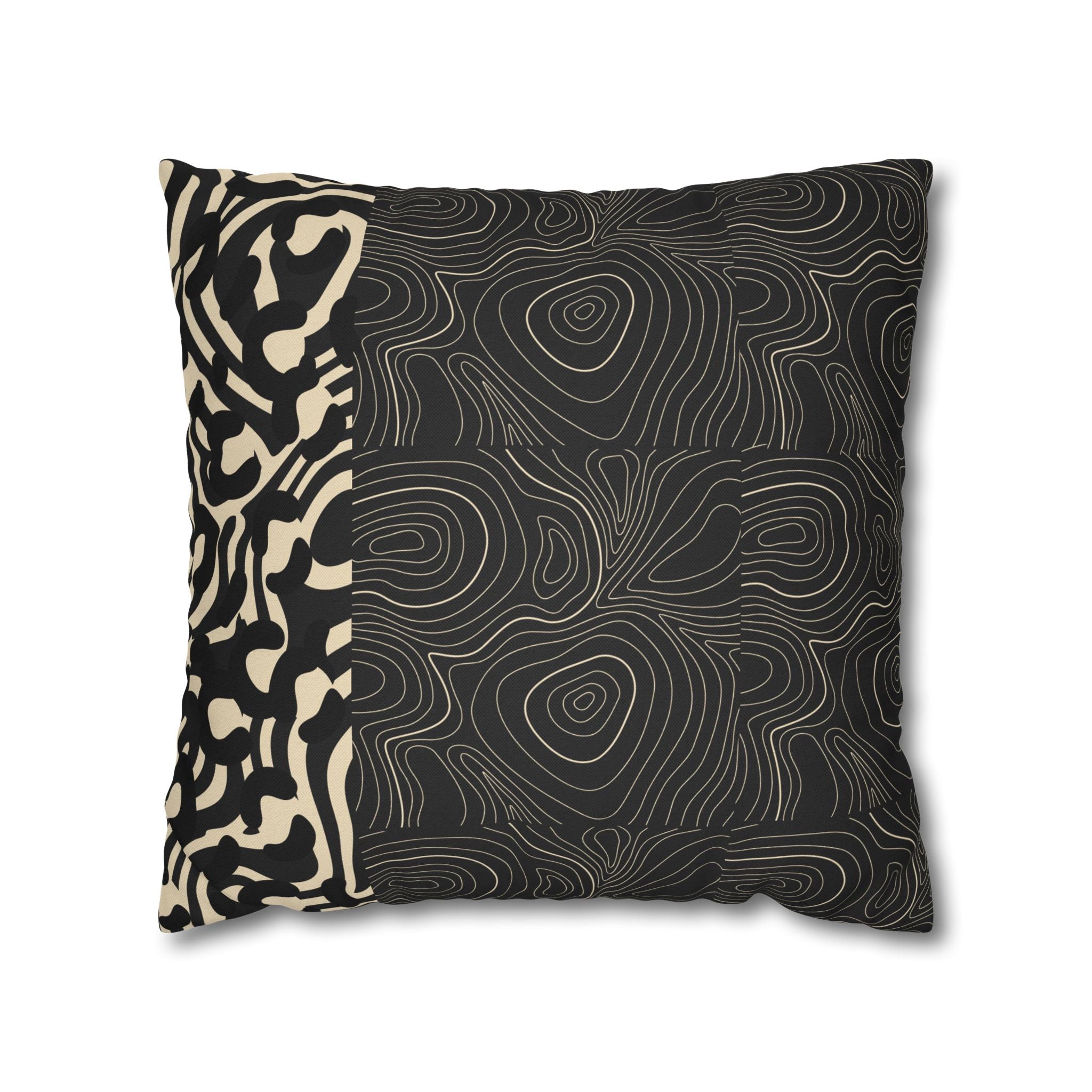 Modern Creamy Black Leopard Stripe Pillowcase